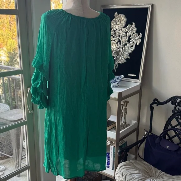Elegant Green Long Sleeve Dress - Picture 4 of 7